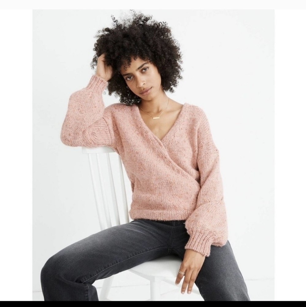 Madewell Pink Wrap Sweater